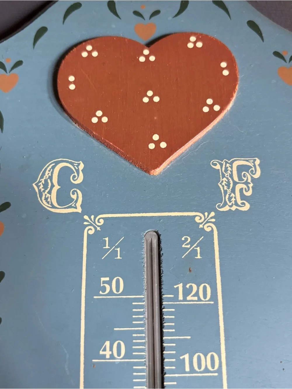 Cottagecore Handpainted Vintage Thermometer